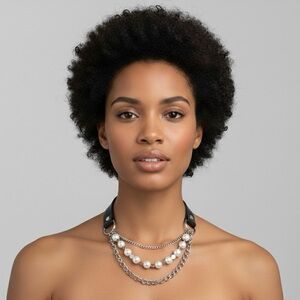 The "Midnight Gala" Multi-Strand Choker: Faux-Pearls, Chains, and Edge
